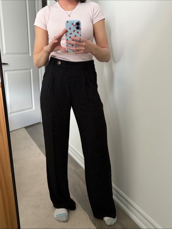Pants - Black High-Waist Wide Leg Trousers